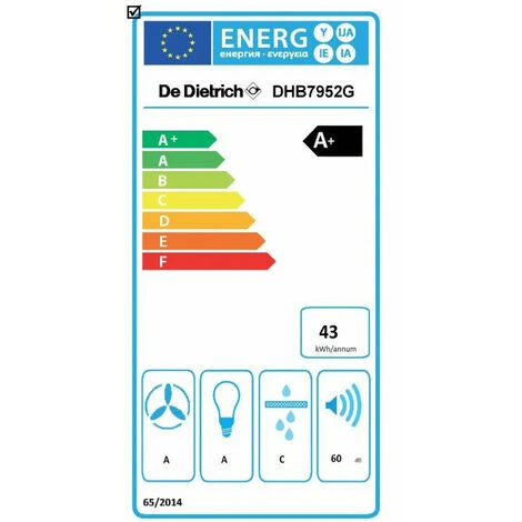 Dekorative Wandhaube 90cm 60db 394m3/h Edelstahl/Glas - Dhb7952g - De Dietrich – Bild 2