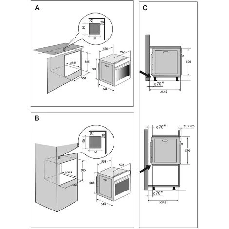 Multifunktions-einbaubackofen 73l 60cm A+ Pyrolyse Schwarz/edelstahl - Dop7220x - De Dietrich – Bild 2