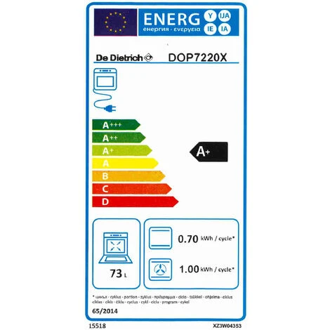 Multifunktions-einbaubackofen 73l 60cm A+ Pyrolyse Schwarz/edelstahl - Dop7220x - De Dietrich – Bild 3